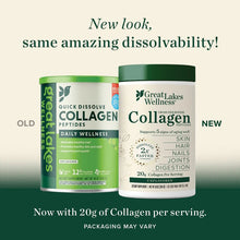 New Look Grass-Fed Bovine Collagen Peptides by Great Lakes Wellness. Unflavored 10oz