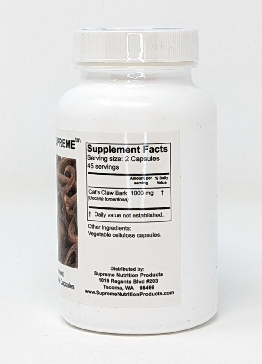 Cat's Claw Supreme 90 Veggie Caps. Antimicrobial, Antiinflammatory
