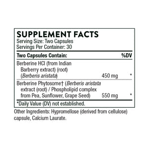 Berberine by Thorne Research. 60 Veggie Capsules. 2 Caps 1000mg. Formally Berberine-500