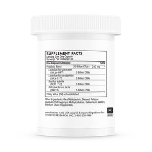 Florasport 20B Probiotic by Thorne Research. 30 Veggie Caps.