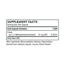 5-MTHF 15mg by Thorne Supplement Facts
