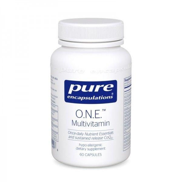 O.N.E. (ONE) Multivitamin by Pure Encapsulations 60 Cap. Multi w/CoQ10 L-5-MTHF