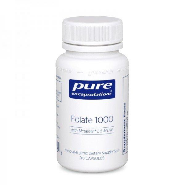 Folate 1000 by Pure Encapsulations. Compare to 5-MTHF by Thorne. 1mg 90 Caps. Metfolin