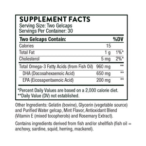 Advanced DHA by Thorne. 60 Gel Caps. High in DHA for Brain and Nerve Support