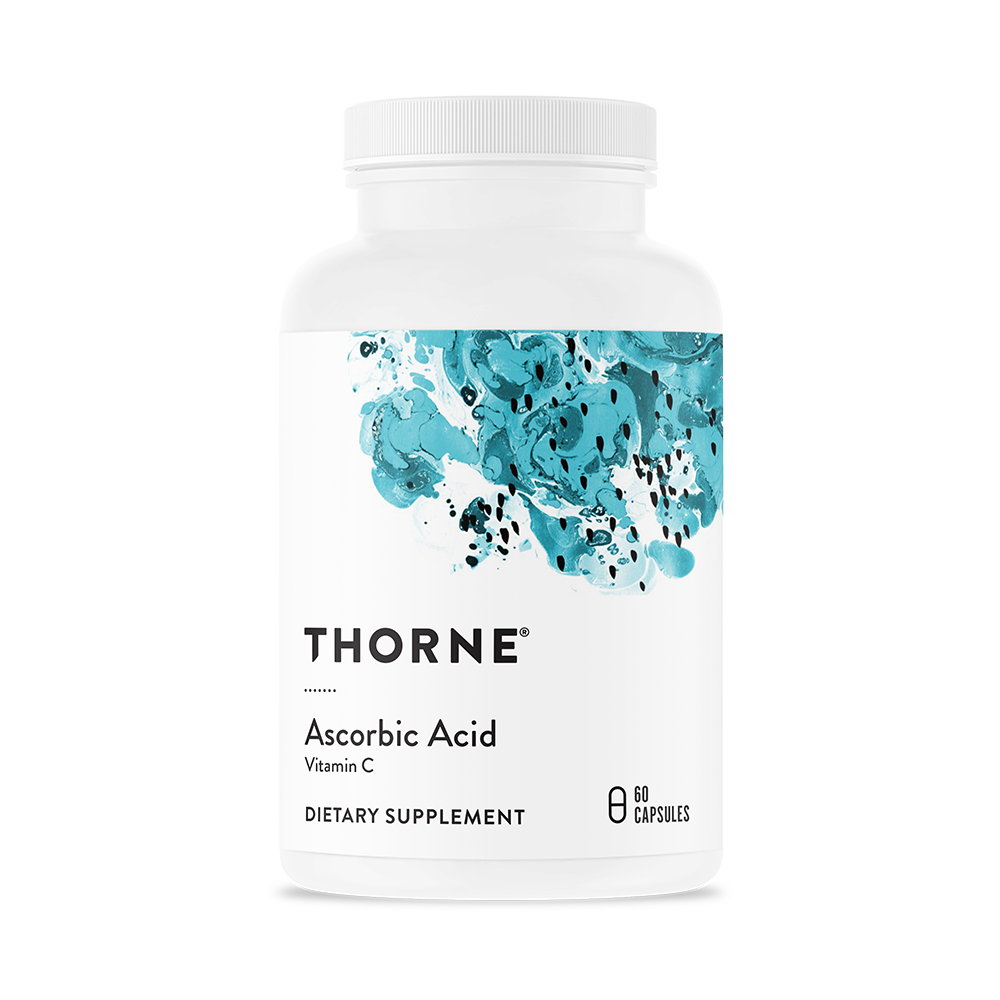 Ascorbic Acid One Gram by Thorne. For Skin, Immune, Wound Healing 60 Caps. Vit. C.