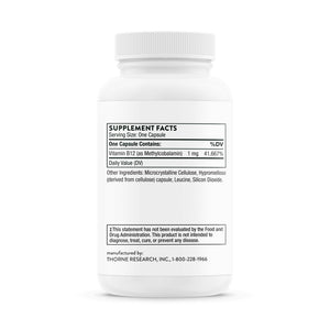 Vitamin B12 as Methylcobalamin by Thorne Research. Activated B12