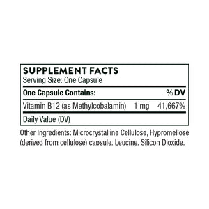 Vitamin B12 as Methylcobalamin by Thorne Research. Activated B12