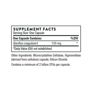 Bacillus Coagulans by Thorne Supplement Facts