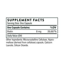 Biotin-8 by Thorne Supplement Facts