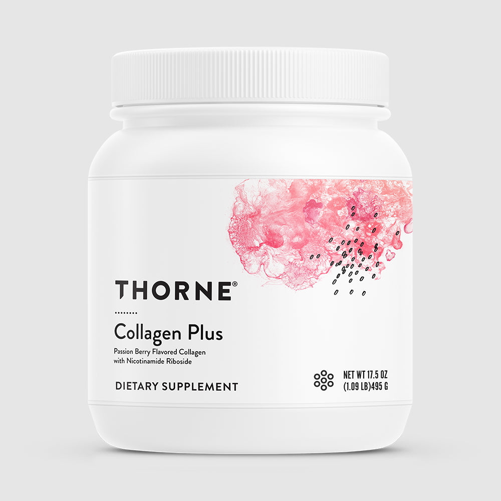 Collagen Plus by Thorne. Passion Berry Flavored Collagen with Nicotinamide Riboside