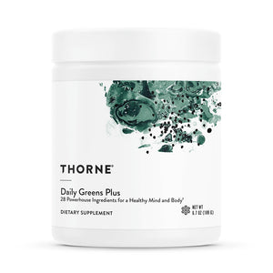 Daily Greens Plus by Thorne with Greens, Mushrooms, Adaptogens, and Antioxidants. 6.7oz
