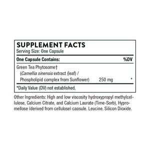 Green Tea Phytosome by Thorne Research. Caffeine Free. Fat burning. Antioxidant.