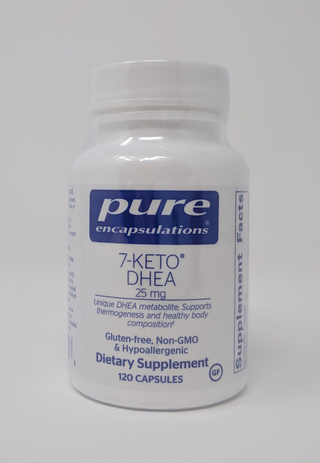 7-KETO DHEA 25 mg by Pure Encapsulations. 120 Cap.  Supports Thermogenesis and Healthy Body Composition