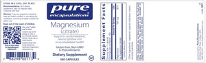 Magnesium Citrate by Pure Encapsulations 180 Caps