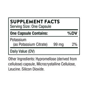 Potassium Citrate by Thorne Research. 90 Caps. Highly-Absorbable. Alkalizing