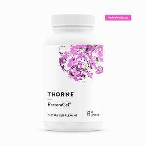 ResveraCel by Thorne. Nicotinamide Riboside with Resveratrol and other CoFactors. 60 Capsules. New Formulation