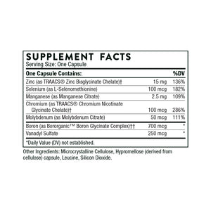 Trace Minerals by Thorne Supplement Facts