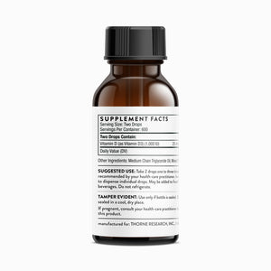 Vitamin D Liquid by Thorne Supplement Facts Label