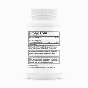 Zinc Bisglycinate 15 mg by Thorne Research. 60 veggie caps