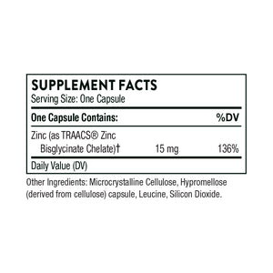Zinc Bisglycinate 15 mg by Thorne Research. 60 veggie caps