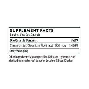 Chromium Picolinate by Thorne Research. 60 Caps. Helps Decrease Sugar Cravings