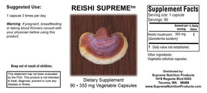 Reishi Supreme by Supreme Nutrition. Helps Stomach/Ulcers, Asthma, Liver, Immune