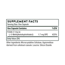 5-MTHF by Thorne. 60 veg cap. Fully Active Folate 1mg.