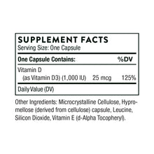 D-1,000 Vitamin D3 by Thorne Research. 90 caps. Low Dose.