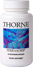 Ferrasorb by Thorne. 60 Veg Caps. Iron, Folate (5-MTHF), B6, B12, Vitamin C.
