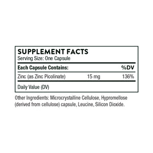 Zinc Picolinate by Thorne Research. 60 veggie caps 15mg