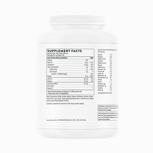 Whey Protein Isolate - Vanilla by Thorne Research Back Label