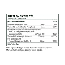 Ferrasorb by Thorne. 60 Veg Caps. Iron, Folate (5-MTHF), B6, B12, Vitamin C.