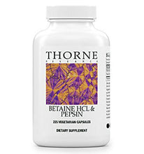 Betaine HCL and Pepsin by Thorne Research. 225 Veggie Capsules