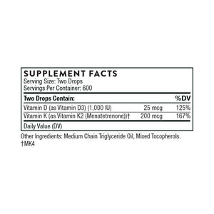 Vitamin D/K2 Drops by Thorne Research