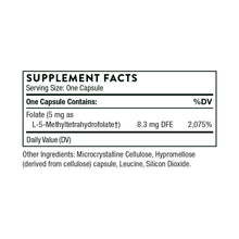 5-MTHF by Thorne. 60 veg cap. Fully Active Folate 5mg.