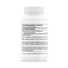 Manganese Bisglycinate Thorne Label Supplement Facts