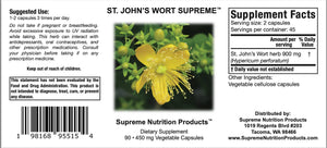 St. John's Wort Supreme by Supreme Nutrition, 90 Caps. Mood, Immunity, Endocrine