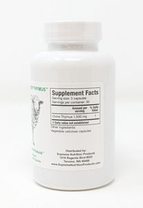 Grass Fed Sheep Thymus by Supreme Nutrition. 90 Cap. Immune Support