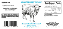 Grass Fed Sheep Testicle by Supreme Nutrition. 90 Cap. Men's Health, Muscle Mass