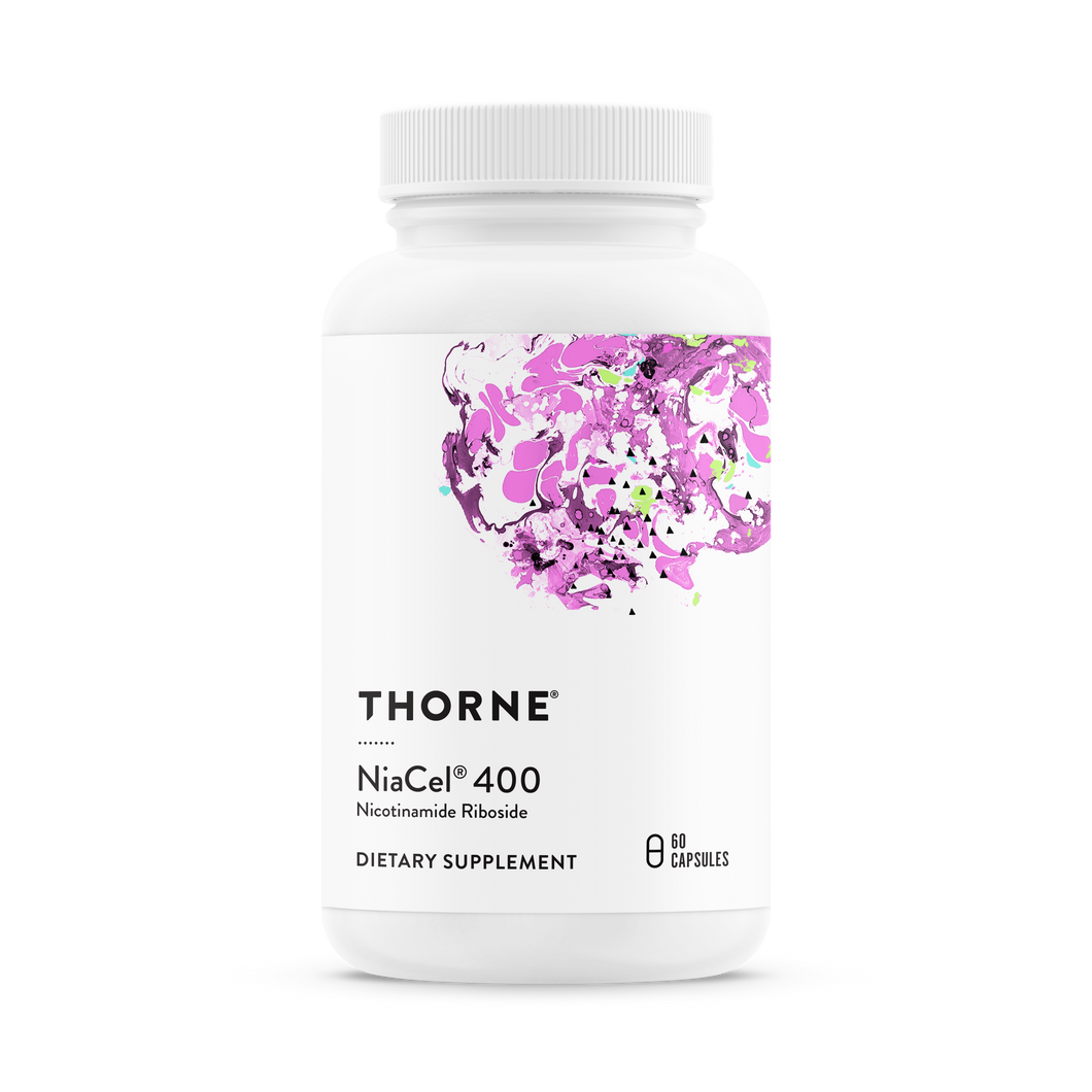NiaCel 400 by Thorne Research. Nicotinamide Riboside. 400mg 60 Caps.