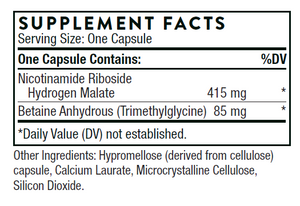 NiaCel 400 by Thorne Research. Nicotinamide Riboside. 400mg 60 Caps.